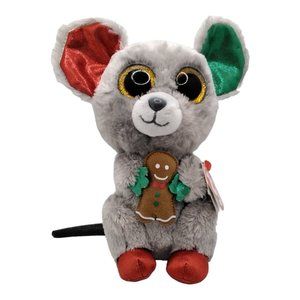 Retired TySilk Beanie Boos Mac Christmas Mouse With Tags - Like New Condition